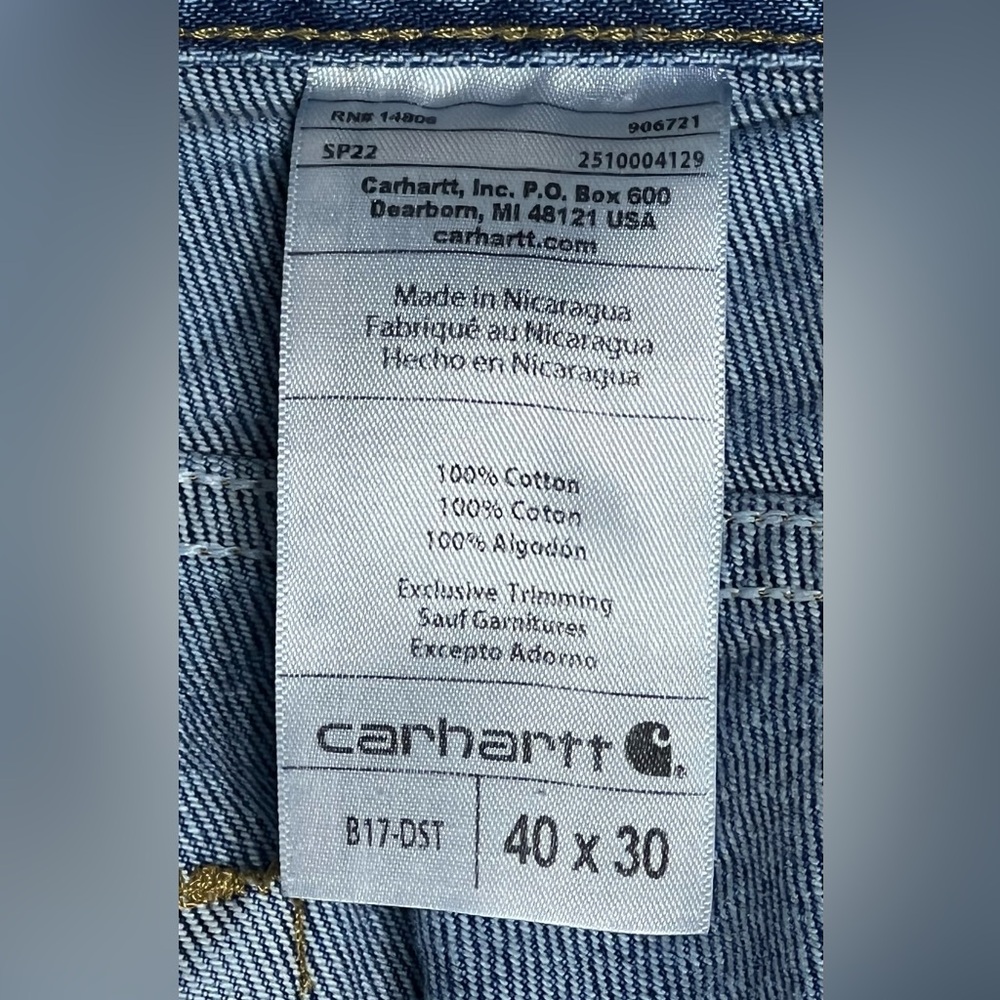 Lot Of Two Carhartt Jeans Mens 40x30 Blue Relaxed Fit Medium Wash Denim B17-DST - Picture 9 of 12